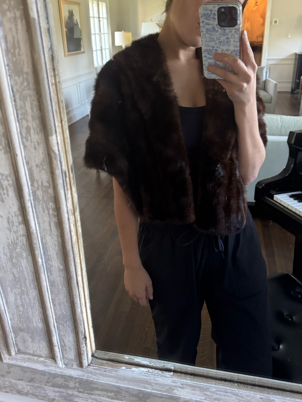 Dark Brown Fur Cape